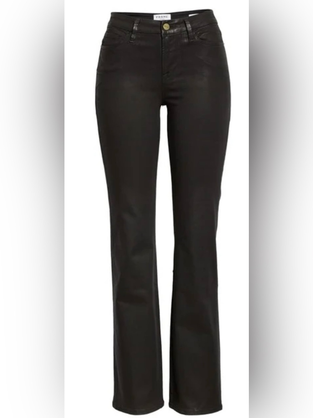 FRAME Mini boot cut coated Black Stretch Jeans